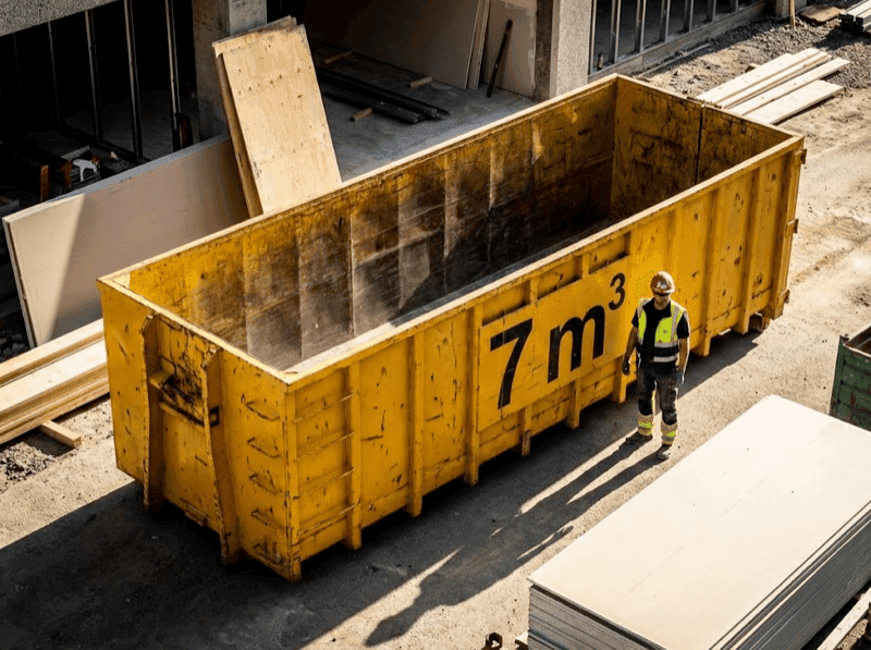 Caçamba grande de 7m³ para madeira, gesso e grandes volumes
